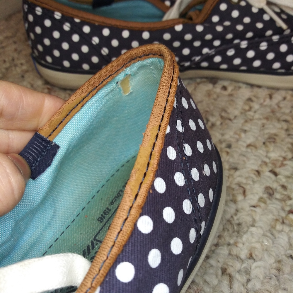Keds Navy & White Polka Dot Champion Sneakers - Picture 7 of 11